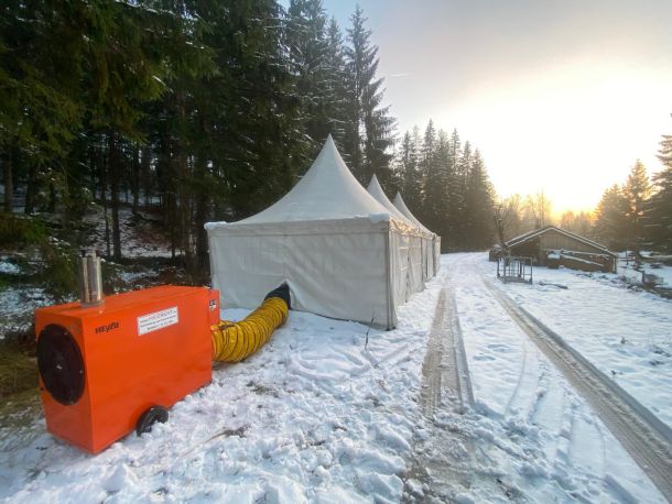 Zeltheizung für Veranstaltung